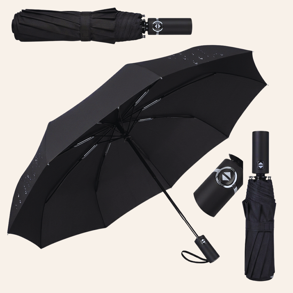Automatic Open Close Umbrella – 46 Inch Large Foldable Rain Umbrella – Strong  & Waterproof Folding Umbrella for Men & Women