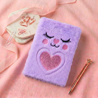 Cute Furry Animal Plush Diaries – A5 Soft Notebook Journal for Girls & Kids