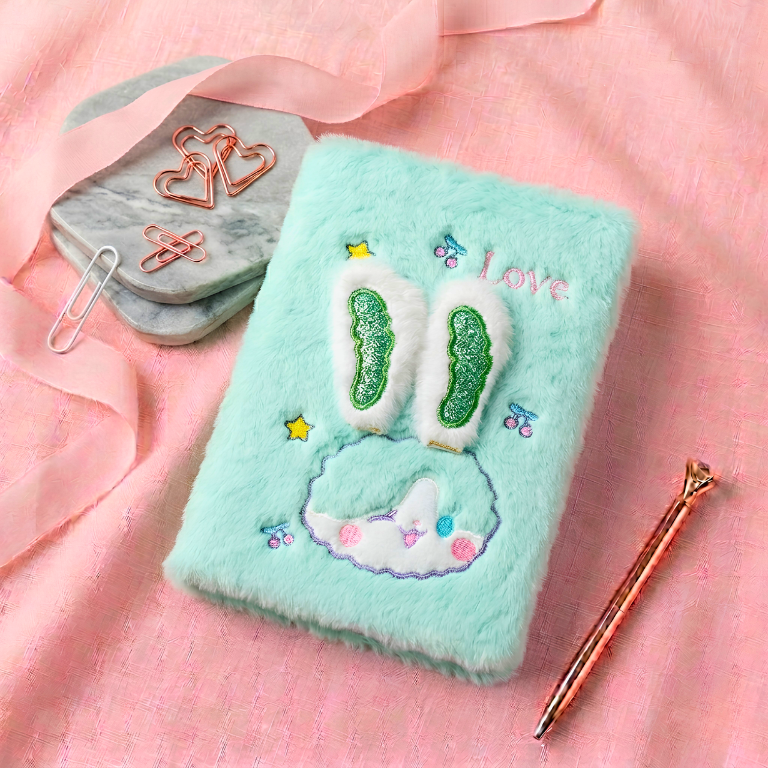 Cute Furry Animal Plush Diaries – A5 Soft Notebook Journal for Girls & Kids