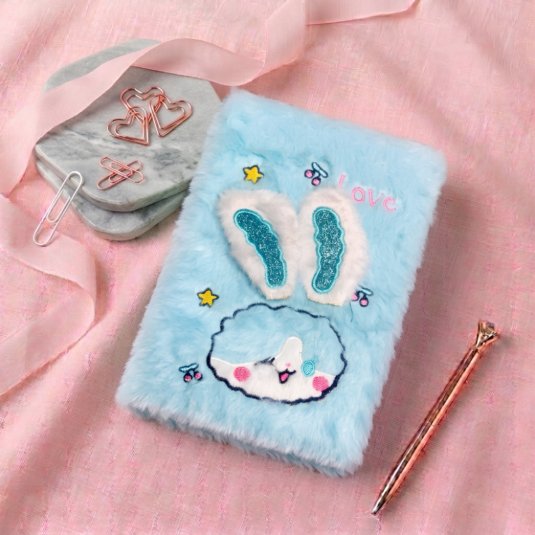Cute Furry Animal Plush Diaries – A5 Soft Notebook Journal for Girls & Kids